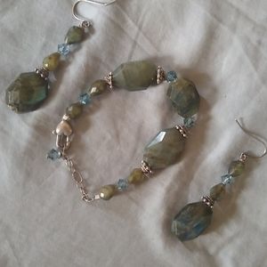 Matching earrings and bracelet.